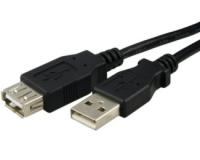 FAST ASIA Kabl USB A - USB A M/F (produni) 1.8m crni